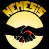Affiche du spectacle Nemesis, dessin de poignée de main